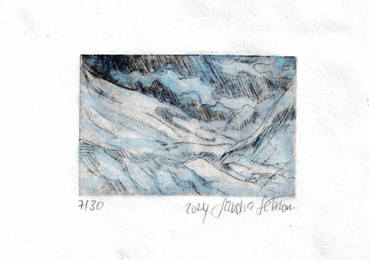 Svalbard Wildlife Etching Print Series - Glacier Valley