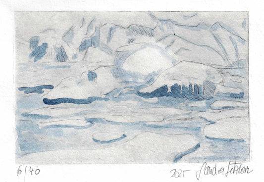 Svalbard Wildlife Etching Print Series - Ice Floes